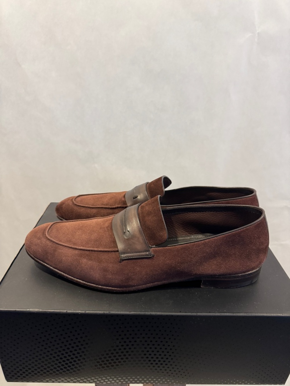 Ermenegildo Zegna L’ Asola Brown Suede Loafers